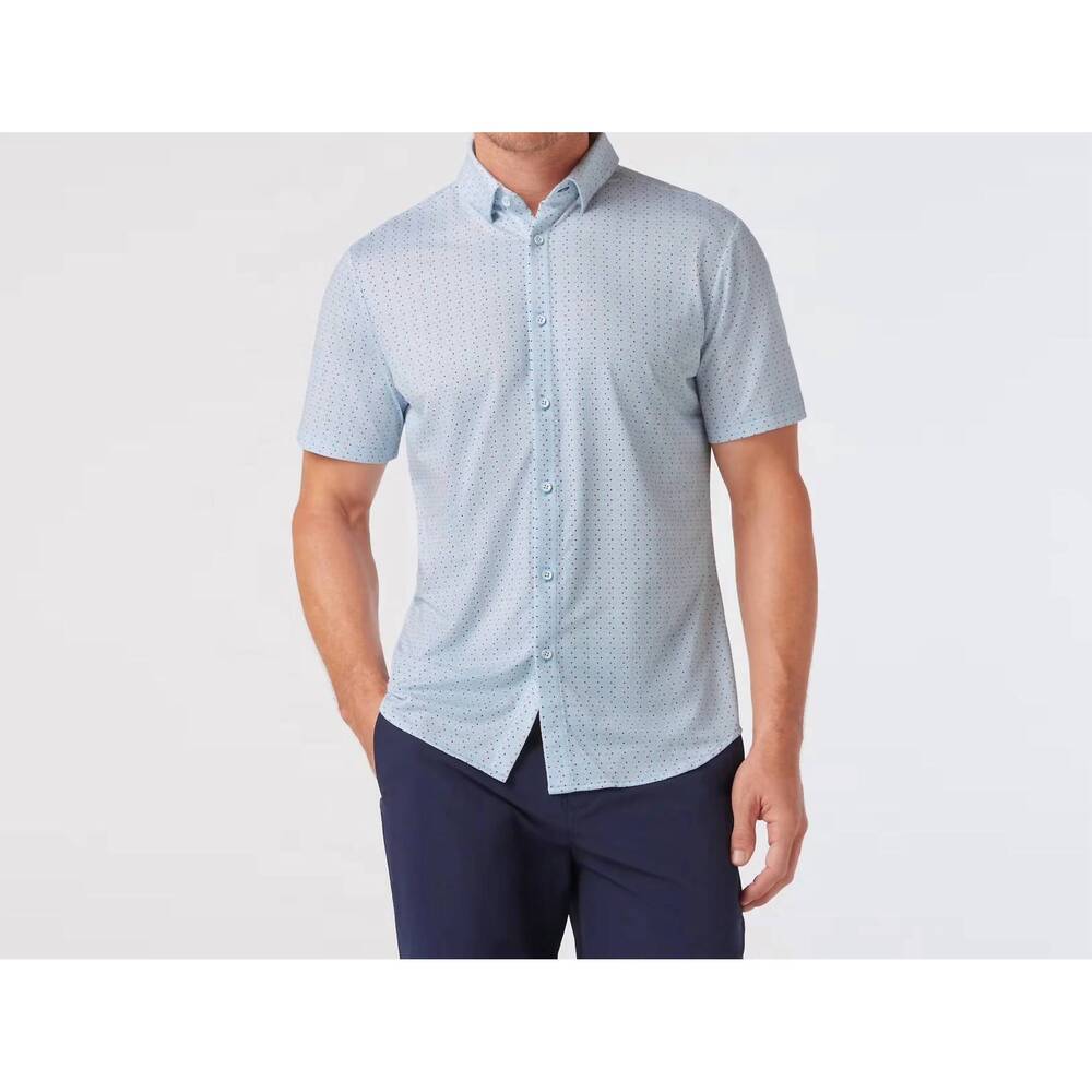 NEW MIZZEN + MAIN halyard short sleeve shirt in light blue trellus